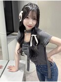 韓国ヘア　ヨシンモリ　三つ編みアレンジ　アイドルヘア