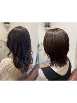 【髪質改善カラー】一人一人の髪質にあった染め方で改善し、しなやかさが持続する理想のスタイルを実現♪