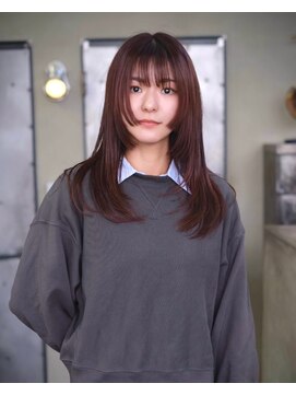 シアン(cyan) 【ステップレイヤー × 艶ブラウンロング】