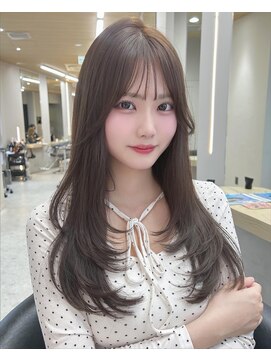 ボタン テンジン(VOTAN tenjin) [votanふうか]レイヤーカット/顔周り/グレージュ/天神韓国ヘア