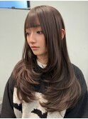 大阪/心斎橋/オリーブグレージュ/レイヤーカット/透明感