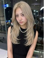 サニー 渋谷(SUNNY) ミルクティーベージュ、レイヤーカット、バレイヤージュ