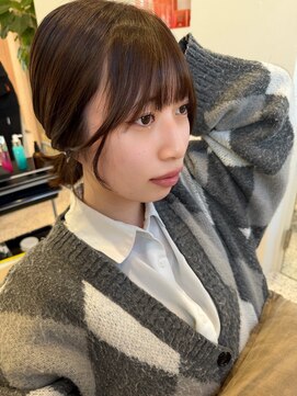 オン キャナルシティ博多前店(on) 【中里恵梨】顔まわり/ミディアム/マロンブラウン/20代/艶カラー