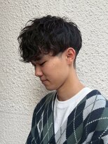 ロットオム 茅ヶ崎(Lot HOMME) リバースセンターパート/ニュアンスパーマ/ダウンバング/茅ヶ崎