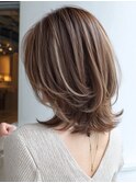 白髪ぼかし脱白髪染め似合わせショートボブ40代50代60代