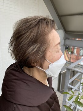 オーシャン(Ocean) [OCEAN Hair&Life藤原純]白髪ぼかしハイライトふわりショート☆