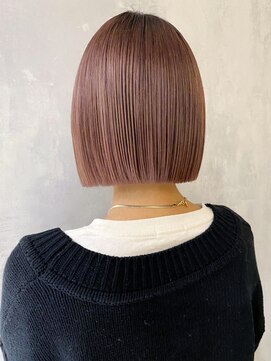 アイティー バイ アルバム 中野店(IT by ALBUM) ピンクベージュストレート_外ハネボブセクションカラー_ba375001