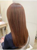ピンクブラウン/ブリーチなしカラー/福原遼華
