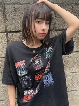 マリアバイアフロート(Maria by AFLOAT) 【山田】インナーハイライト外ハネ切りっぱなしボブ20代30代40代