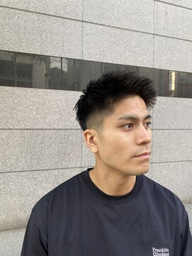 レンゲン(LENGEN) 束感刈り上げビジネス七三ツーブロックアップバング１１１３