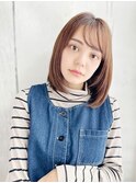 透けバングのナチュラルボブスタイル