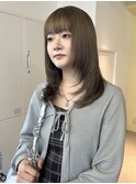 【loje】シアーグレージュ/ロングレイヤースタイル/ワイド前髪