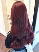 【白石】ブリーチなしワインレッド赤髪暖色原宿