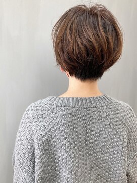 トップヘアー 大元店(TOP HAIR) 20代30代40代抜け感ミニマム丸みショート【つばき】
