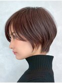 横浜西口切りっぱなしミニボブショートレイヤー前下がり前髪なし