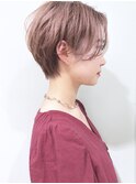 耳かけショート50代60代40代小顔ひし形前下がりショート