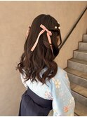 ヘアアレンジ　ハーフツイン