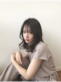 韓国風レイヤー/韓国風巻き髪/暗髪
