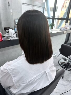 エンディアリング 東銀座(Endearing) 黒髪/グレーベージュ/レイヤーロング/前髪パーマ/銀座/東銀座