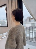 大人ボブ/黒髪[表参道/ブリーチ/ハイライト]Mai