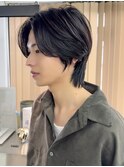 【横浜】韓国センターパート小顔ネビージュ黒髪秋色透明感カラー
