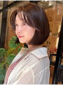 韓国風/前髪カット/縮毛矯正/くびれヘア/アプリコットオレンジ