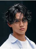 難波センターパートニュアンスパーマフェザーショート緩め色気