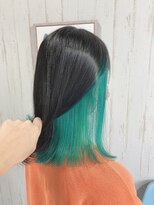 ロア 熊本(LOA)&nbsp;エメラルドグリーンインナーカラー　10代20代30代40代