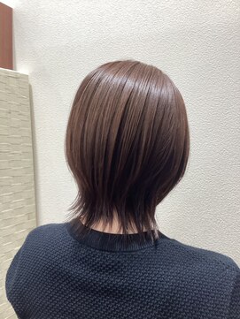 アクセ チョコレートベージュ透明感ヘア小顔ショートウルフ20代30代40代