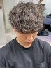 【橋爪指名限定】men'sカット+men'sパーマ+ホワイトメッシュ ＃波巻きパーマ