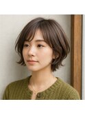 柔らかショートボブ 20代 30代 40代 50代 60代 髪質改善 学割