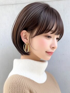 アビリタ(abilita) ショート ボブ 小顔 耳掛け 前髪 ココアベージュ 暗髪 20代30代