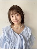 レイヤーボブ×オリーブベージュ【オーガニックカラー】