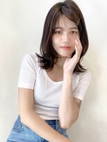 カナン 銀座(CANAAN)&nbsp;くびれミディ　レイヤーカット　アッシュブラウン