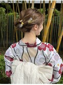 浴衣ヘア サイドシニヨン シニヨン ゆるふわ ライブヘア