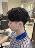 アッシュブラックカルマパーマベリーショートダークアッシュ