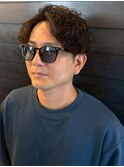 メンズパーマ センターパート マッシュ ツイスパ 束感