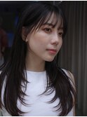 小顔ロングレイヤーシースルーバング青山表参道20代30代40代