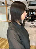 黒髪透け感ボブ【20代/30代/イルミナカラー/縮毛矯正/髪質改善】