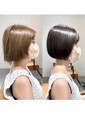 別府ショートくびれショートボブ切りっぱなしボブレイヤー