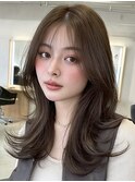 韓国風レイヤーカット/ロングレイヤー/ハッシュカット/10代20代