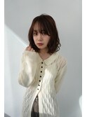 小顔ひし形 レイヤーカット 透明感カラー