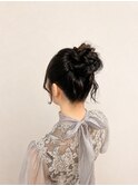 高めお団子ヘア