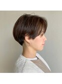 大人ショートボブ　× ナチュラルアッシュ