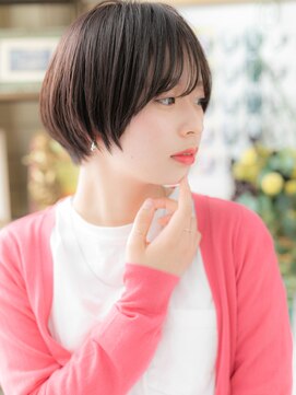 カバーヘア ブリス 上尾西口店(COVER HAIR bliss) 黒髪くすみカラーミニボブショートマッシュb上尾20代30代40代