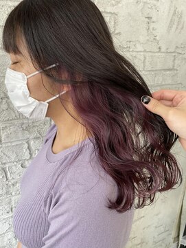 プライズ 池袋店(prize) ラベンダーパープルインナーカラーイヤリングカラー学割池袋7083