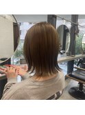 【安田汐里】ブリーチなし明るめベージュカラー