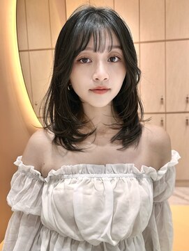 ロンドプロフィール 浦和(Lond profil) グレージュカラーボブウルフ黒髪ココアベージュ