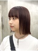 前下がりボブ切りっぱなしボブ外はねボブショートボブ前髪あり