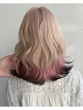 ブロンド 町田(BLONDE) エンドカラー_毛先カラー_エンドピンク_毛先ブラック2